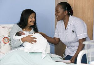 Mother, baby and nurse